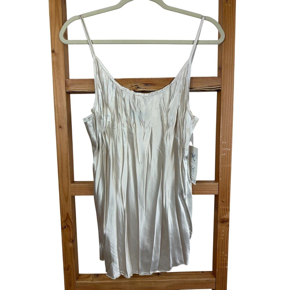 NWT Vintage Karen Kane Cream Sleeveless Crinkle Fabric Top XL USA